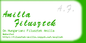 anilla filusztek business card